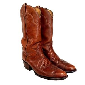 Tony Lama 5084 Western Cowboy Boots Men's 8.5D‎ Leather Brown Classic Vintage